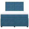 vidaXL Boxspringbett mit Matratze Blau 160x200 cm Samt
