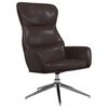 vidaXL Relaxsessel mit Hocker Gl&auml;nzend Braun Kunstleder