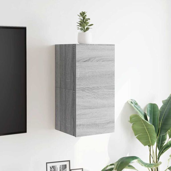 vidaXL TV-Wandschr&auml;nke 2 Stk. Grau Sonoma 30,5x30x30 cm