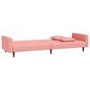 vidaXL Schlafsofa 2-Sitzer mit 2 Kissen Rosa Samt