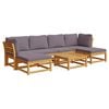 vidaXL 7-tlg. Garten-Lounge-Set mit Kissen Massivholz Akazie