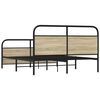 vidaXL Metallbett ohne Matratze Sonoma-Eiche 160x200 cm