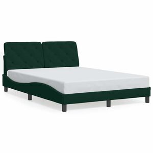 vidaXL Bettgestell ohne Matratze Dunkelgr&uuml;n 140x190 cm Samt