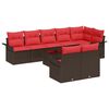 vidaXL Gartensofa-set 9 stk. Braun Poly-Rattan