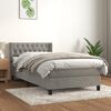 vidaXL Boxspringbett mit Matratze Hellgrau 100x200 cm Samt