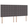 vidaXL Bett mit Stauraum und LED mit LED Grau 200 x 200 cm Kunstleder