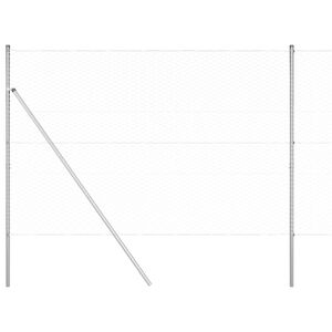 vidaXL Bodenmontierter Sechseckzaun 10 x 1,5 m Verzinkter Stahl Silber