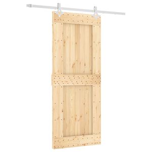 vidaXL Schiebet&uuml;r 85 x 210 cm Massivkiefer (Unbehandelt)