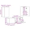 vidaXL TV-Wandregal-Set Wandmontiert 4 pcs Sonoma-Eiche Holzwerkstoff