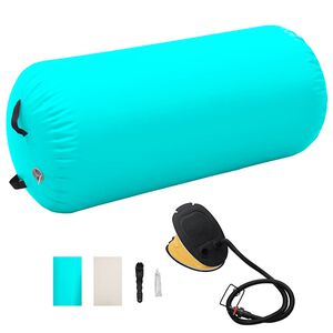 vidaXL Aufblasbare Gymnastik-Rolle mit Pumpe 120x90 cm PVC Gr&uuml;n