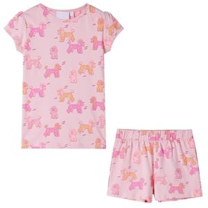 vidaXL Kinderpyjama mit Kurzen &Auml;rmeln Hellrosa 92