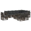 vidaXL Gartensofa-set 11 stk. 10-Sitzer Grau Poly-Rattan
