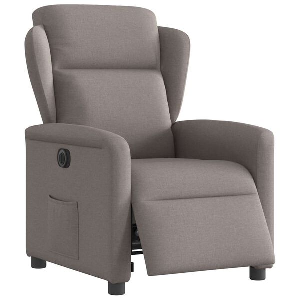 vidaXL Relaxsessel Elektrisch Taupe Stoff