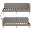 vidaXL Eckbettgestell mit Kopfteil Taupe 80 x 200 cm Stoff