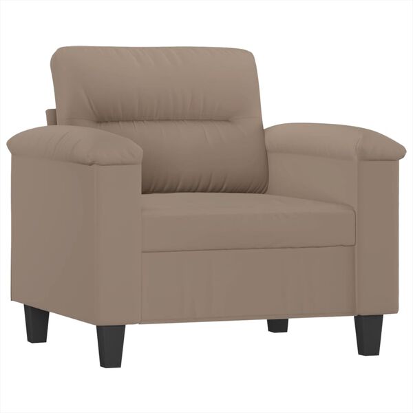 vidaXL 4-tlg. Sofagarnitur mit Kissen Taupe Mikrofasergewebe