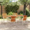 vidaXL Garten Essgruppe 5 pcs Braun Massivholz Teak