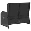 vidaXL Gartenbank Schwarz Poly-Rattan