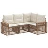 vidaXL Gartensofa-set 4 pcs Beige und Cremewei&szlig; Poly-Rattan