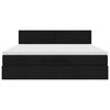 vidaXL Ottoman-Bett mit Matratze Schwarz 160x200 cm Stoff
