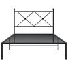 vidaXL Bettgestell mit Kopfteil Metall Schwarz 100x190 cm