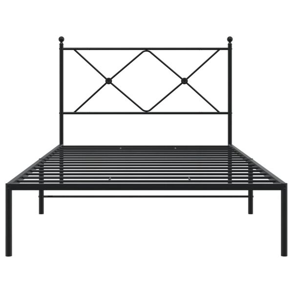 vidaXL Bettgestell mit Kopfteil Metall Schwarz 100x190 cm