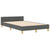 vidaXL Bettgestell mit Kopfteil Dunkelgrau 120 x 190 cm Stoff