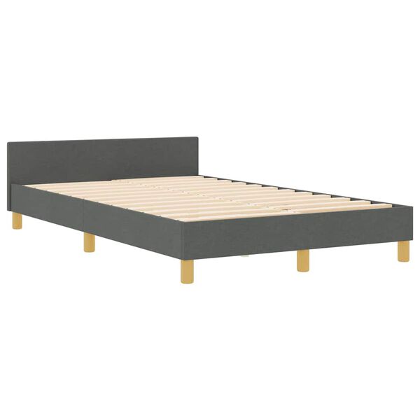 vidaXL Bettgestell mit Kopfteil Dunkelgrau 120 x 190 cm Stoff
