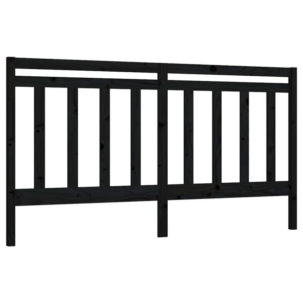 vidaXL Kopfteil Schwarz 186x4x100 cm Massivholz Kiefer