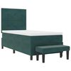 vidaXL Boxspringbett mit Matratze Dunkelgr&uuml;n 90 x 200 cm Samt