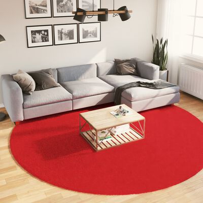 vidaXL Teppich OVIEDO Kurzflor Rot Ø 280 cm