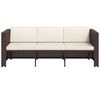 vidaXL 4-tlg. Garten-Lounge-Set mit Auflagen Poly Rattan Braun