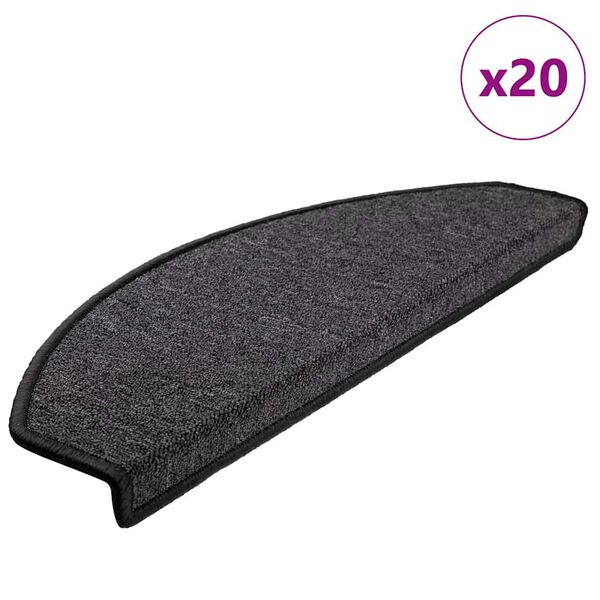 vidaXL Stufenmatten 20 Stk. 65x24x4 cm Anthrazit Halbrund Gro&szlig;