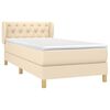 vidaXL Boxspringbett mit Matratze Creme 80x200 cm Stoff