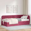 vidaXL Eckbettgestell mit Matratze Weinrot 90 x 190 cm Samt
