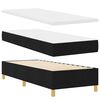 vidaXL Boxspringbett mit Matratze Dunkelgrau 90x190 cm Schwarz Stoff