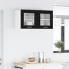 vidaXL H&auml;ngeschrank mit T&uuml;r Schwarze Eiche und Wei&szlig; 80 x 31 x 40 cm