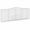vidaXL Gabione mit Hochbogen 400x50x140/160 cm Verzinktes Eisen