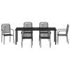 vidaXL Garten Essgruppe 7 pcs Schwarz Pulverbeschichteter Stahl
