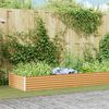 vidaXL Hochbeet Hellbraun 970 x 100 x 36 cm Verzinkter Stahl
