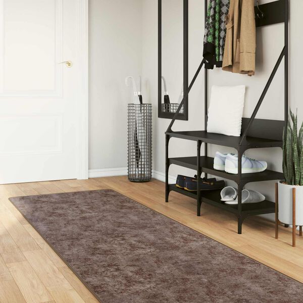 vidaXL Teppichl&auml;ufer MARSA Grau 350 x 80 cm Polyester und PVC