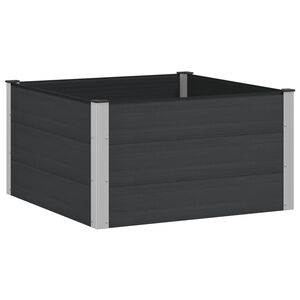 vidaXL Hochbeet Schwarz 100 x 100 x 54 cm WPC und Aluminium