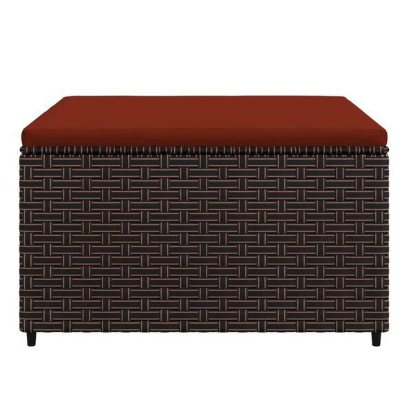 vidaXL Gartenhocker mit Kissen 2 Stk. Braun Poly Rattan