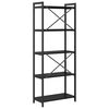 vidaXL B&uuml;cherregal Schwarz Eichen-Optik 60 x 30 x 155 cm Holzwerkstoff