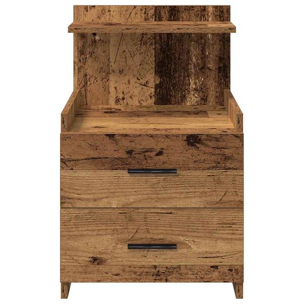 vidaXL Nachttische 2 Stk. mit 2 Schubladen Altholz-Optik 40x36,5x62 cm