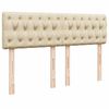 vidaXL Ottomane Bett mit Matratze & LEDs Creme 140x190 cm Stoff