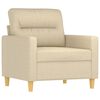 vidaXL 3-tlg. Sofagarnitur mit Kissen Creme Stoff