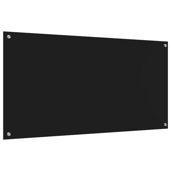 vidaXL K&uuml;chenr&uuml;ckwand Schwarz 120 x 60 x 0,6 cm Geh&auml;rtetes Glas