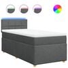 vidaXL Boxspringbett mit Matratze Dunkelgrau 100x200 cm Stoff