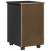 vidaXL Rollschrank Mit Rad Schwarz 34 x 39 x 56 cm Massivholz Kiefer