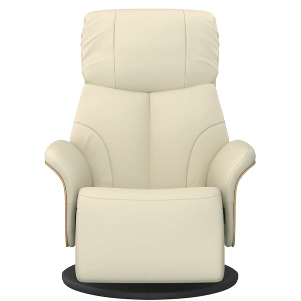 vidaXL Relaxsessel mit Fu&szlig;teil Creme Kunstleder